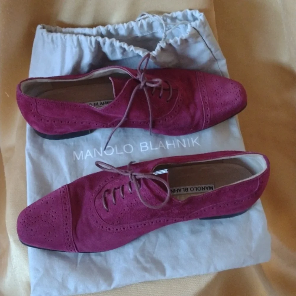 Manolo Blahnik Flat Brogues 38 Host Pick! - Picture 11 of 11